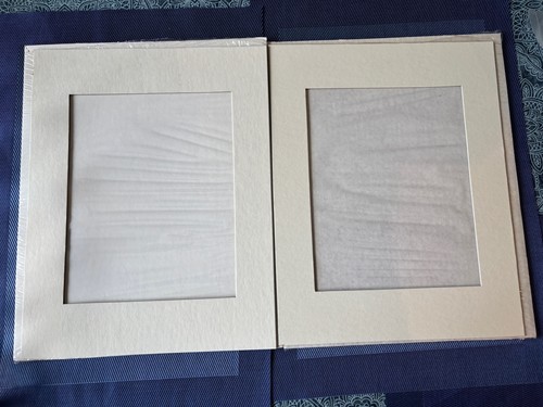 Lot of 2 Ivory Color 11x14 Picture Mats for 8x10 photos, Open Box