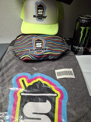 7-Eleven Slurpee T-shirt,  Hat, & Fanny Pack Combo, pack is loaded,Shirt-XL NEW