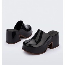 Melissa Mia Black Platform Clog Mule Heels US...