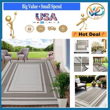 Reversible Waterproof Outdoor Rug 5x8 ft Pati...
