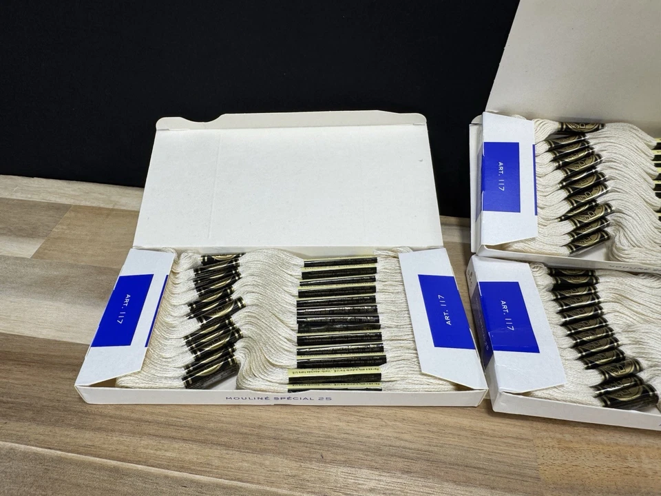 ✅ 4 Boxes ✅NEW ✅DMC 25 EMBROIDERY FLOSS ✅MOULINE ✅FRANCE ✅100% COTTON ✅#712 - Image 4 of 4