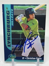 2021 Choice Lynchburg #9 Christian Cairo RC Rookie Cleveland Guardians SIGNED