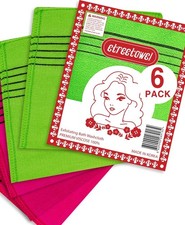 Anti-Shrink Korean Asian Exfoliating Bath Washcloths Mitt Scrub for 6 Pcs