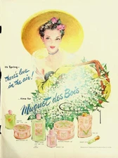 Original 1951 Vintage Health & Beauty Ad: Muguet des Bois by Coty