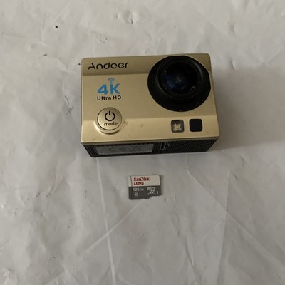 Andoer 4K WiFi Sports Action Camera Gray with 128gb SD Card