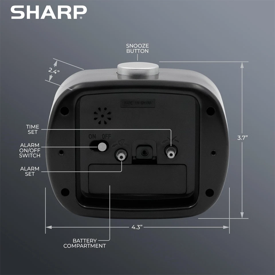 Battery Powered Alarm Clock, Retro Battery Operated Alarm Clock for Bedrooms,... - Image 4 of 4