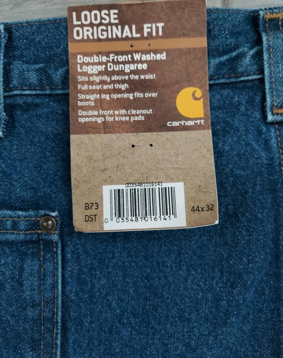 Carhartt Men's B73 DST Double-Front Washed Logger Dungaree Jeans