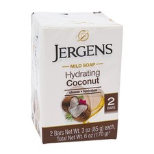 2 Count x Jergens Hydrating Coconut Soap Bar, 3oz Each