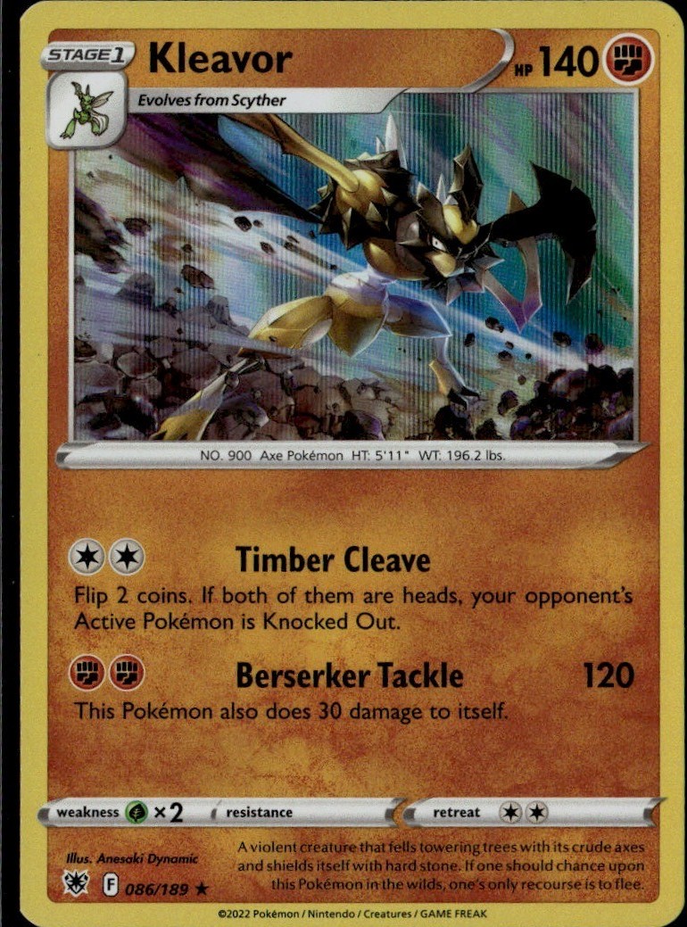 Kleavor 86 Holo Rare SWSH10: Astral Radiance 086/189 Fighting Holofoil Pokemon C