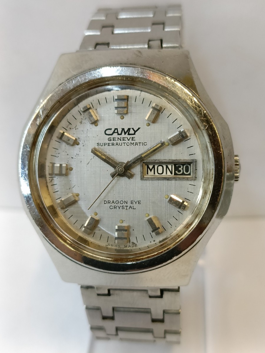 Camy Geneve Montego 7729 Superautomatic Crystal 17J Day-Date Swiss