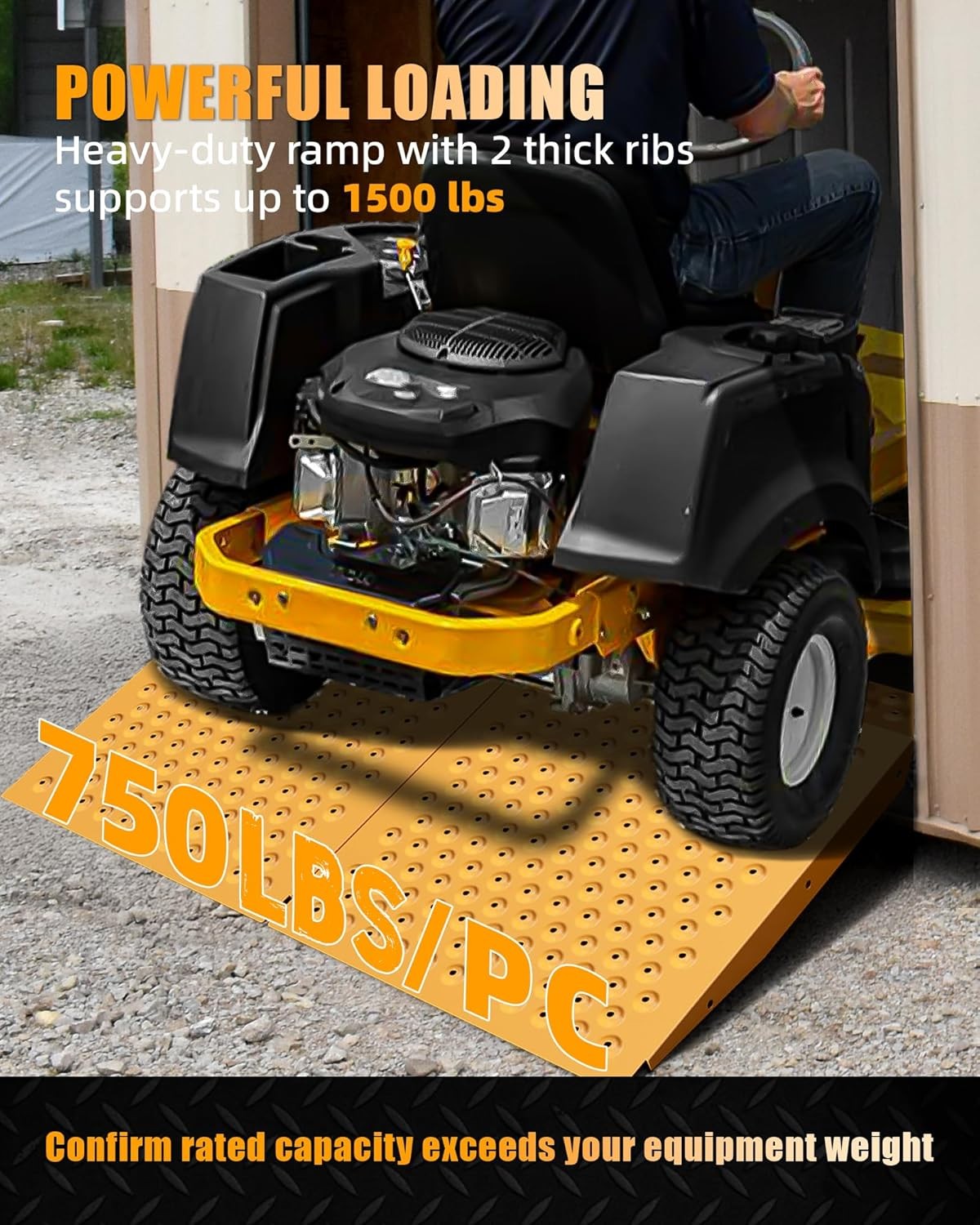 1/2 PCS Shed Ramp for Riding Mower Punch Plate Ramp for ATV Motorcycles Garages