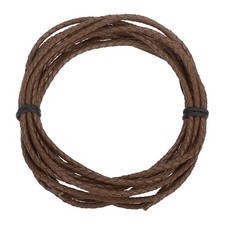 Braided Leather Cord, 4mm 3.3 Yard for Jewelry Making, Brown, 3 meters