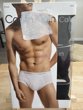 Small - 3-Pack Calvin Klein Men's 100 Cotton Classic Fit Black Briefs