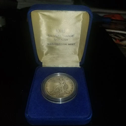 1877 P $1 "Trade Dollar" Silver GENUINE U.S. MINT with box