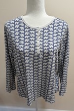 Roller Rabbit Blue White Elephant Print 100% ...