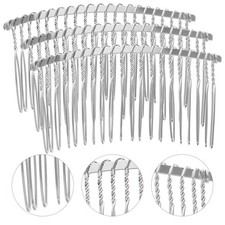 3Pcs Metal Wire Hair Clip Combs 20-Teeth Hair Clip Combs for Bridal Veils UK