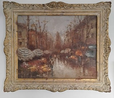 Straßenmarkt in Paris Edward Barton (1916-2012)  Ölgemälde