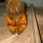 Vintage Richard Blenko Orange  Art Glass Gummy Bear Signed 2001