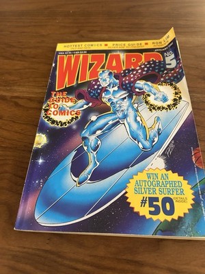 Wizard Magazine #5 Jan 1992 Silver Surfer Ron Lim Cover w/ Poster Still Attached