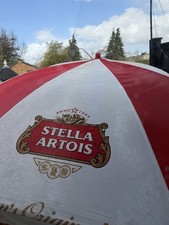 STELLA ARTOIS GARDEN UMBRELLA GREAT FUN VG USED CONDITION!!