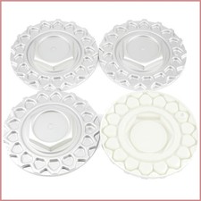 Durable 6.61in Abs Wheel Center Caps Universal Fit Set Of 4 In Silver Finish