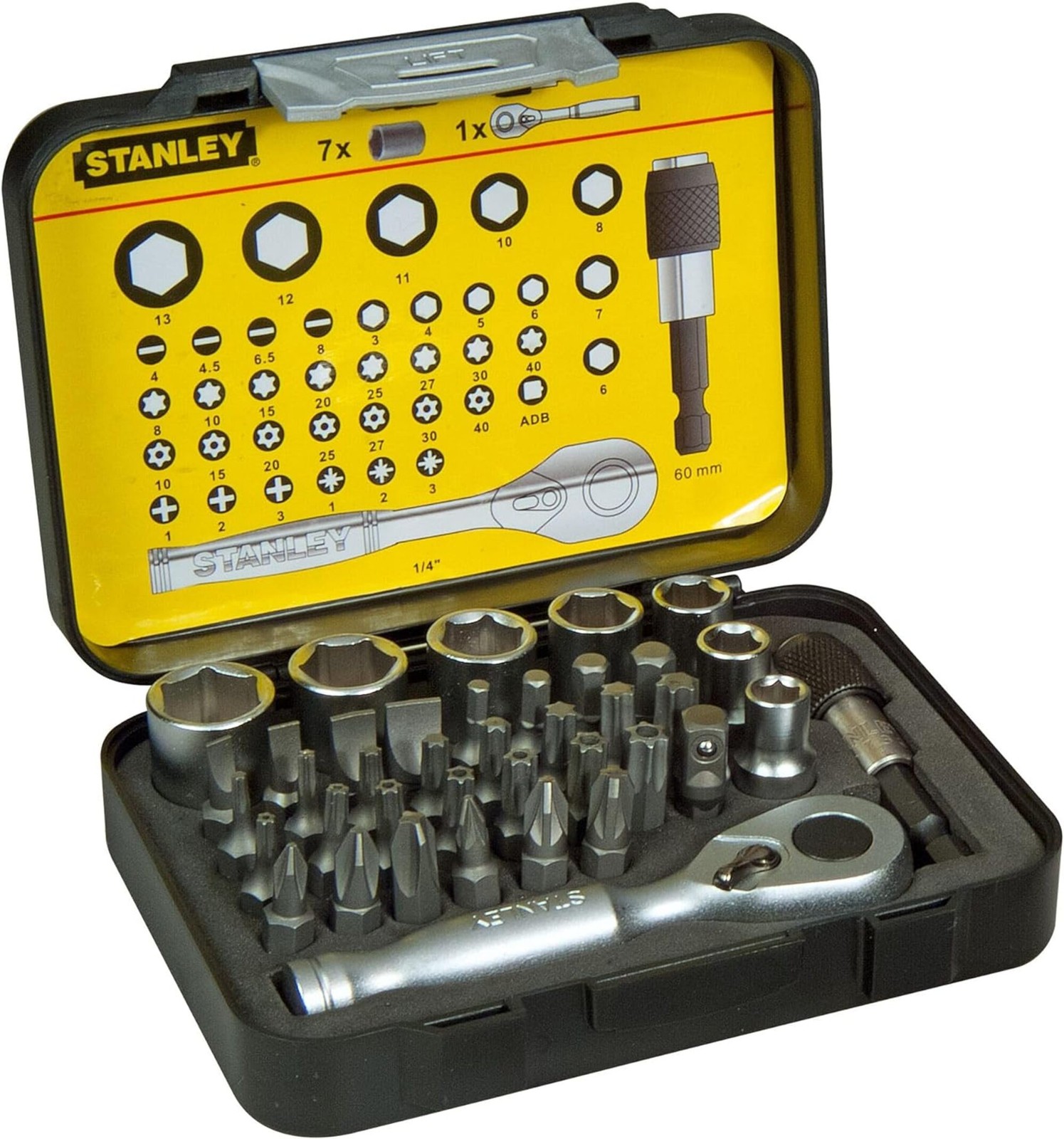 Stanley 1-13-906 Set 39 Pz с магнитной вставкой 25 мм 14 портальной головки 12590₽