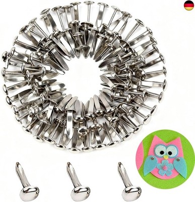 100 Stück Mini Brads Musterbeutelklammern Rundkopfklammern Musterklammern 
