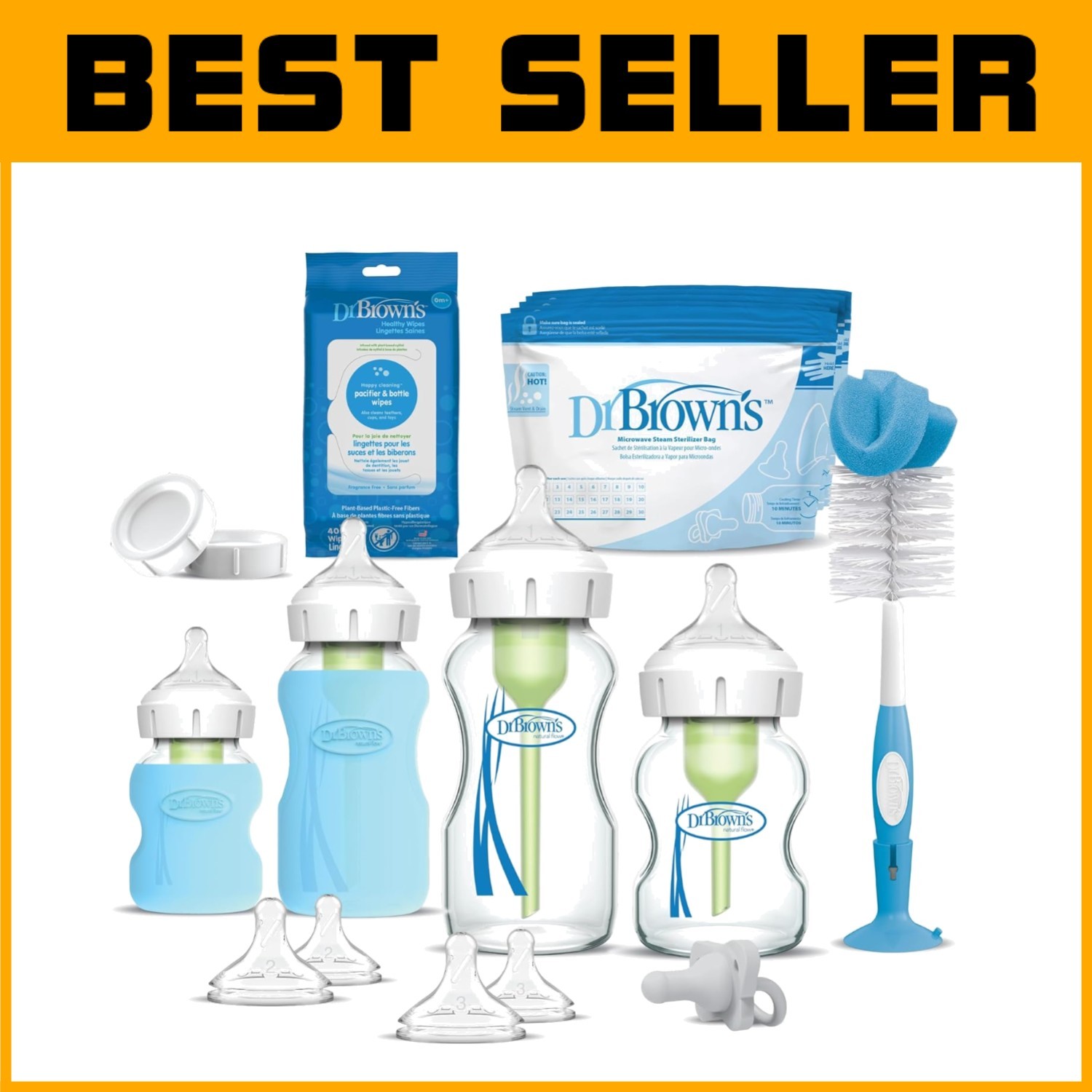 Dr. Brown's Wide-Neck Glass Bottle Starter Set