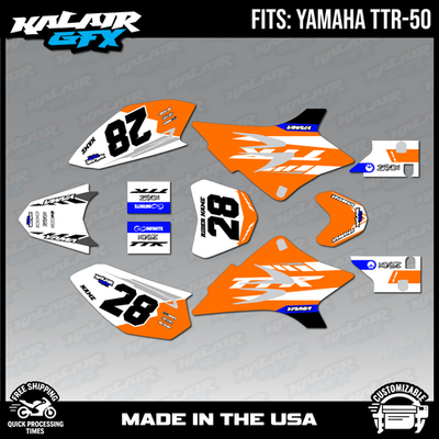 Decals & More Graphic Car & Truck Decals/Stickers Kit Déco Motocross - YAMAHA - TTR 50 - DUM15 - 2D Racing - Kits Déco Graphic Rear Car & Truck Decals/Stickers - Foto 11