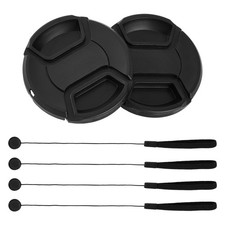 2 Pack 55mm Snap-On Center-Pinch Lens Cap, Extra Strong Springs, Lens Cover, ...