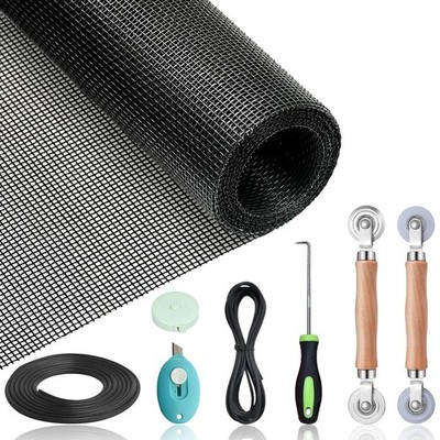 Window Screen Door Repair Replacement Kit Fiberglass Mesh Tools 48x158 Inch