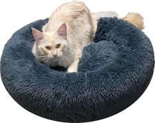 Calming Donut Dog Beds, 39 Inches round Cushion with Removable Washable Cover, A