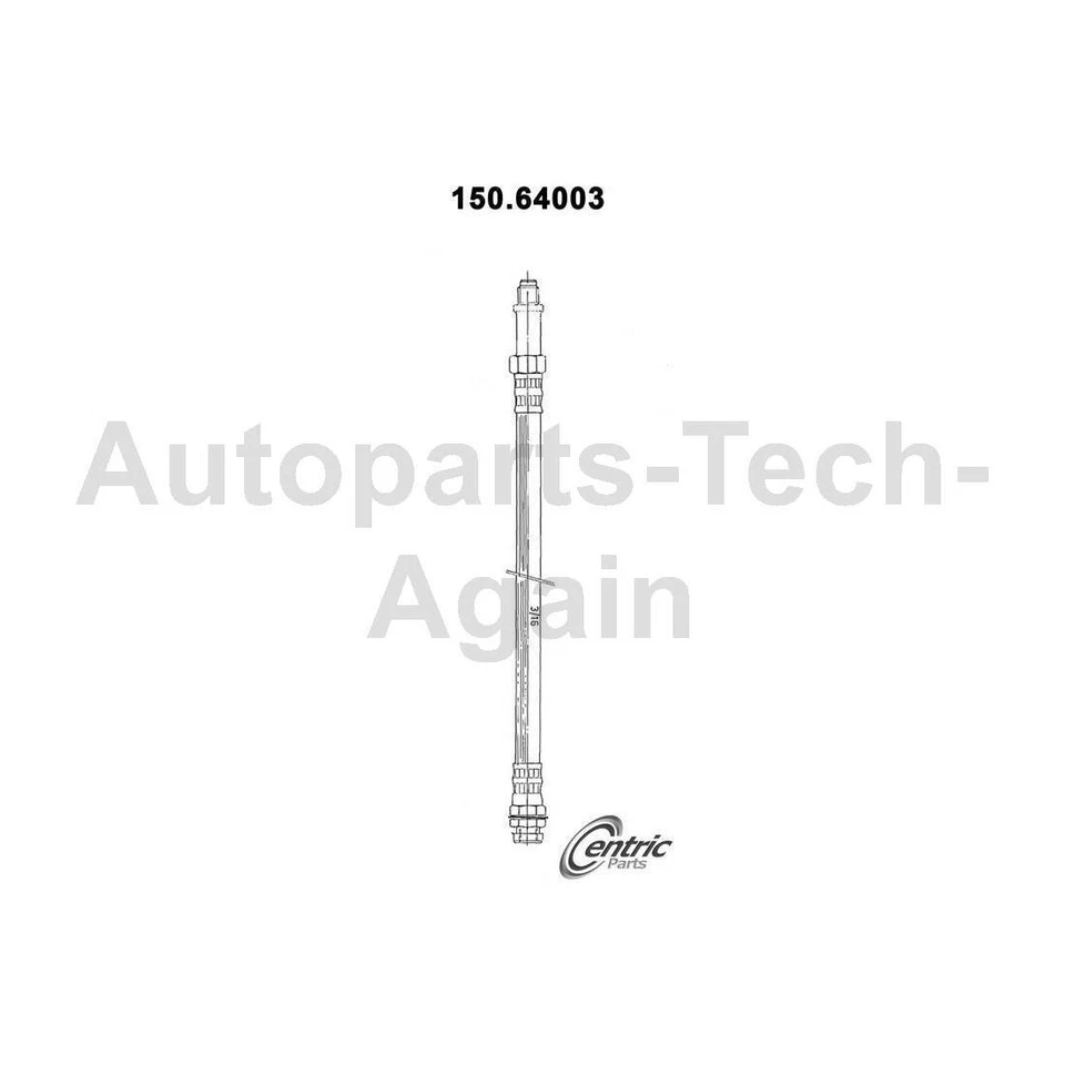 Línea de freno delantero de 2 piezas centradas para camioneta Chevrolet Corvair 1961-1964 Foto 2 de 3