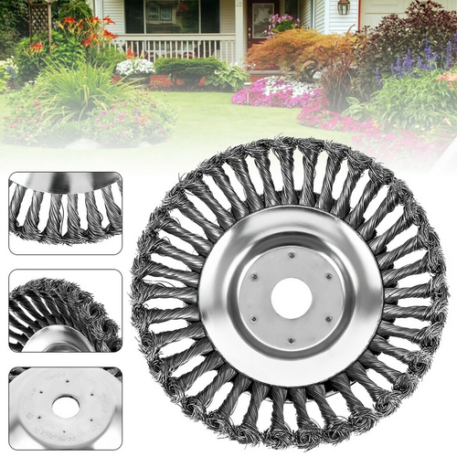6" Steel Wire Wheel Brush Grass Trimmer Head Weed Cleaning Farm Garden Cutter - Picture 4 of 9