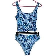 Andie SWIM The Siren Tank Top The 90s High Waisted Bottom Floral Set Size S NWT