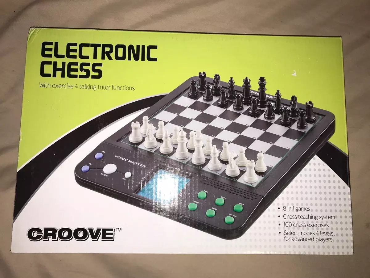  Croove Electronic Chess and Checkers Set with 8-in-1 Board Games,  for Kids to Learn and Play : Toys & Games