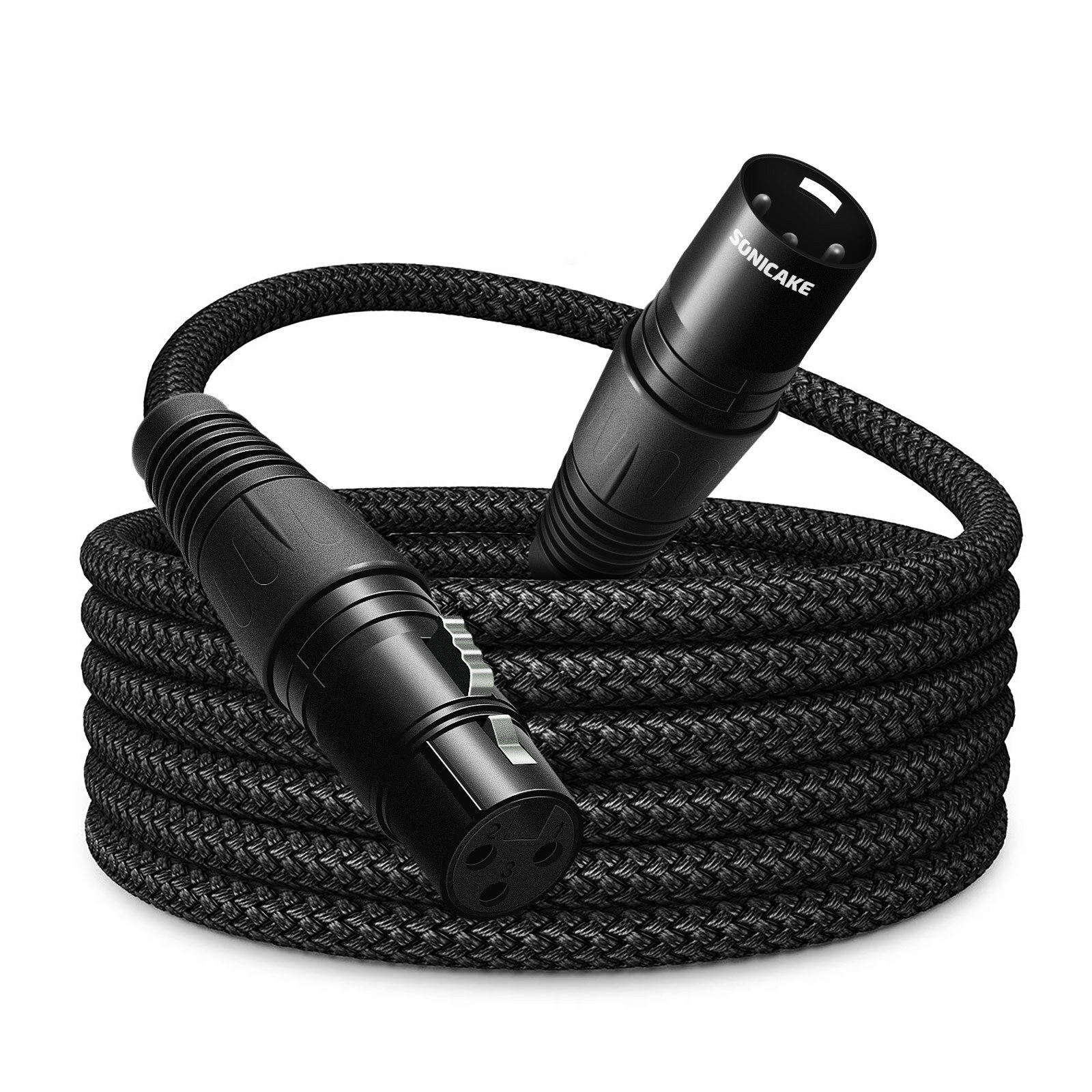 SONICAKE XLR Microphone Cable Male to Female 3 Pin Nylon Braided 10 Feet/6 Feet