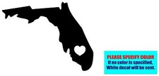 FLORIDA LOVE HEART Vinyl decal sticker Graphic Die Cut CAR Truck Window 7 "
