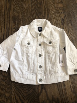 baby girl white denim jacket