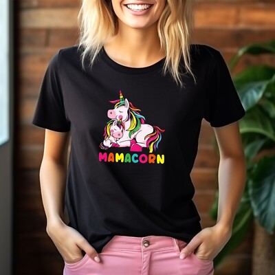 T-Shirt Mama Mais Einhorn Mama bedruckt lustig Happy Muttertag Geschenk Frauen Shirt Top