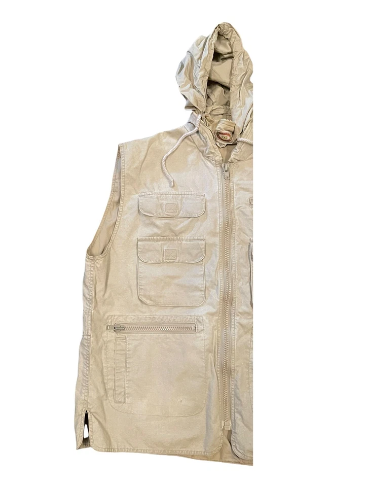Chaleco de fotógrafo de campo Banana Republic de colección para hombre talla L beige Rn # 54023 Foto 2 de 4