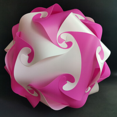 Bzwoyk 30 PCS White-Pink IQ Puzzle Jigsaw Light Lamp Shade Ceiling Lampshade