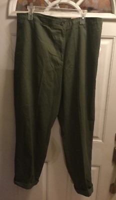 Dressbarn New With Tags Women S Army Green Chino Pants Plus Size