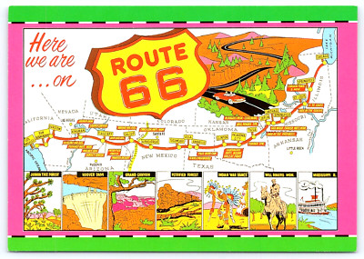 Postcard Here We Are on Route 66 Great Graphics Multi View