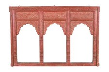 Antique Indian Teak Wood Reclaimed Mirror