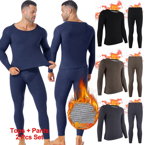 Conjunto de ropa interior térmica para hombre Long Johns clima frío polar parte superior inferior ultra suave - Imagen 1 de 20