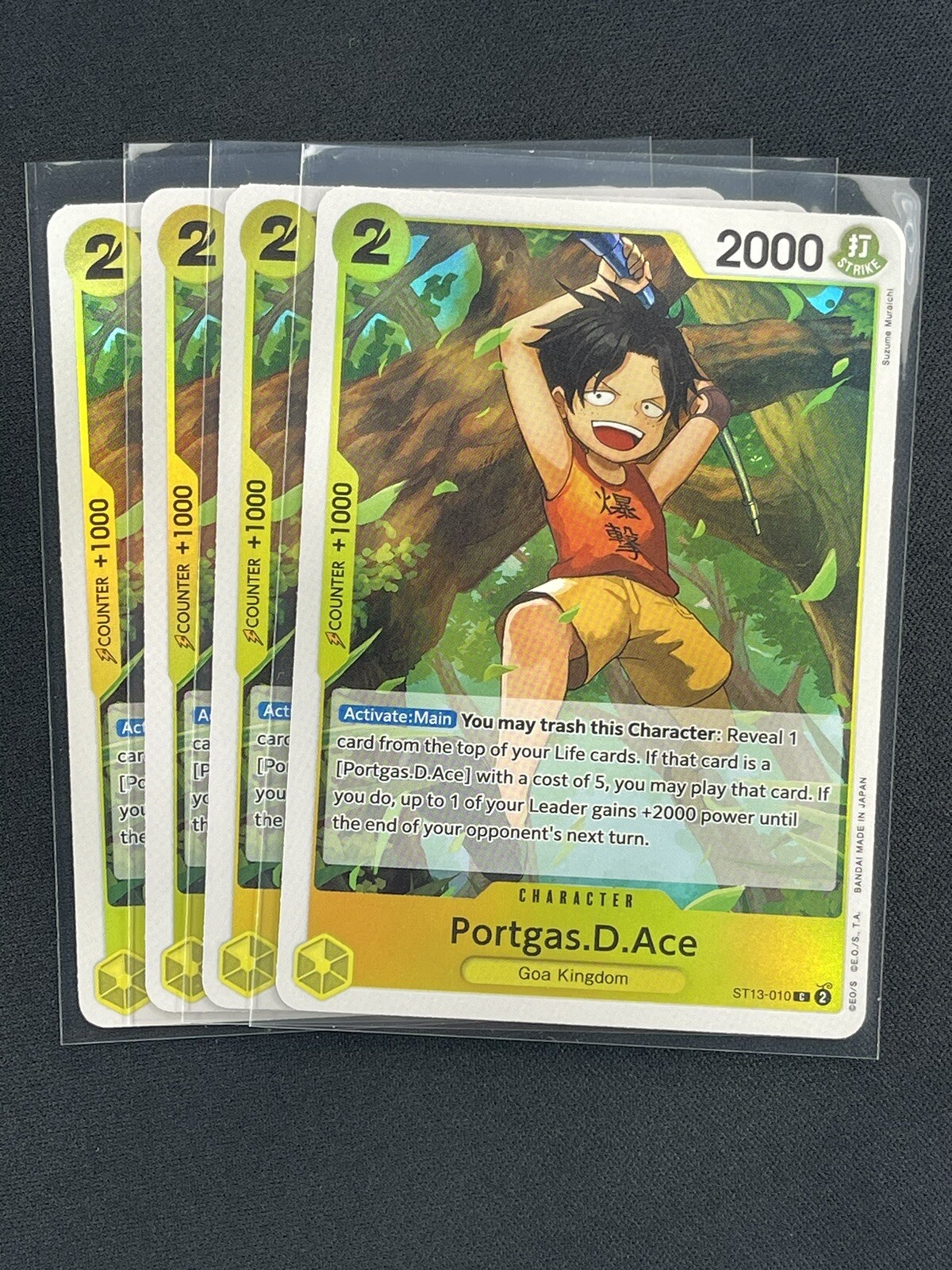 4X One Piece Card Game Portgas D Ace ST13-010 The Three Brothers English