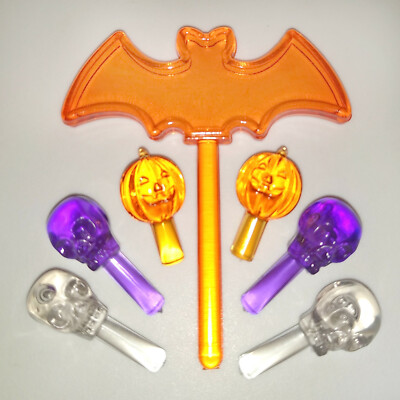 Orange Bat Star w/ Skull & Pumpkin Bulbs for Halloween Ceramic Christmas Trees