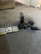 Used Xbox 360 Console, includes 2 Controllers, Kinect Sensor, and 3 games.
