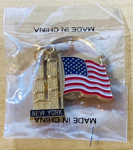 World Trade Center Keychain With US Flag WTC Pre - 9/11 2001 Orig Mint ...